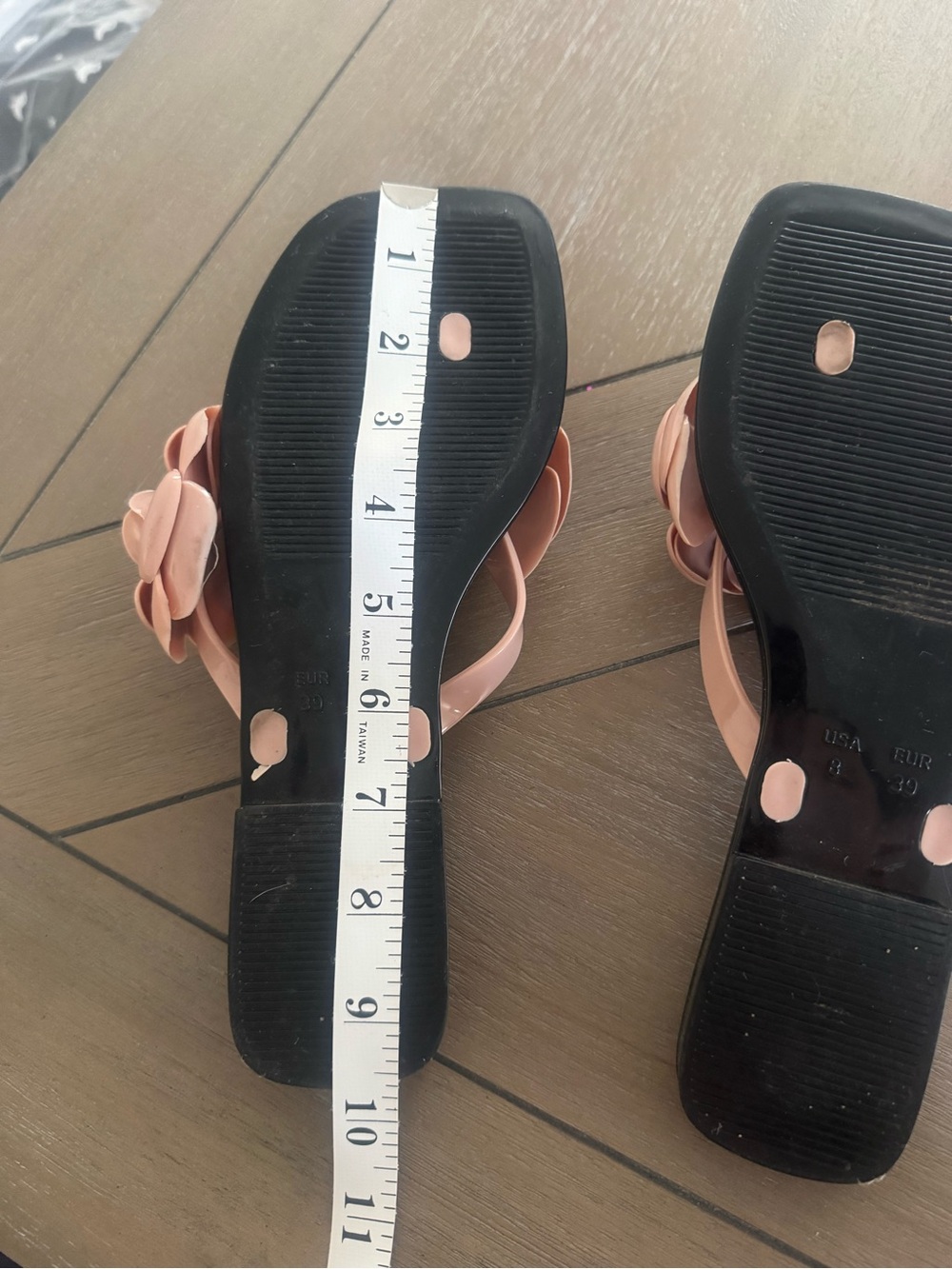 Jeffrey Campbell Black Slide Sandals with Blush Pink Flower Accents - Picture 12 of 13